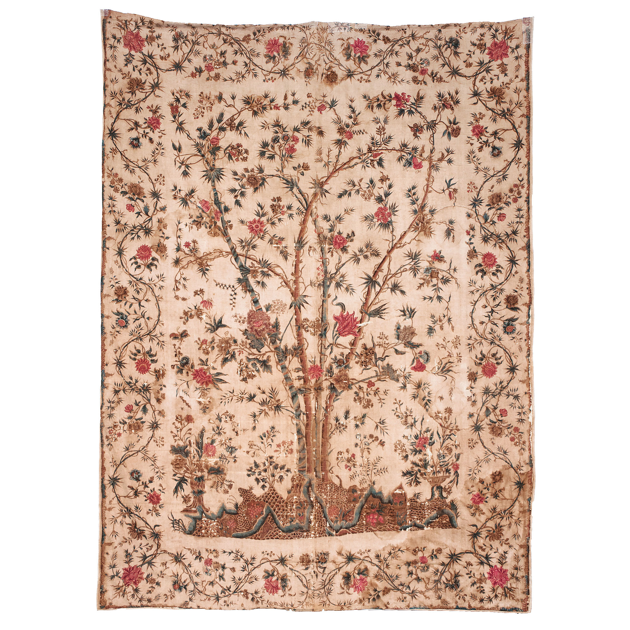 <br>Tree of Life Palampore (Bed Cover), late 18th century<br> Maker Unknown, sold by United East India Company<br><i>Gift of E. Milby Burton, 1958</i><br>